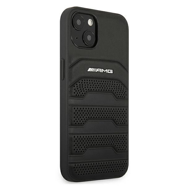 AMG LEATHER DEBOSSED LINES ETUI TIL IPHONE 13 MINI - SORT