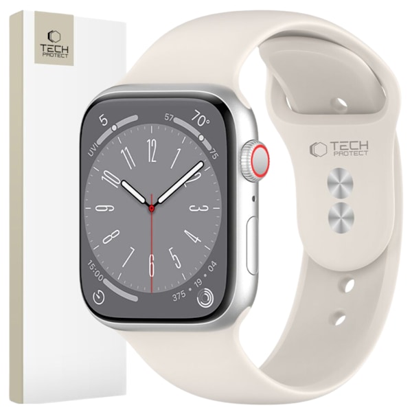 TECH-PROTECT SILIKONE APPLE WATCH 4 / 5 / 6 / 7 / 8 / 9 / SE / ULTRA 1 / 2 (42 / 44 / 45 / 49 MM) STARLIGHT