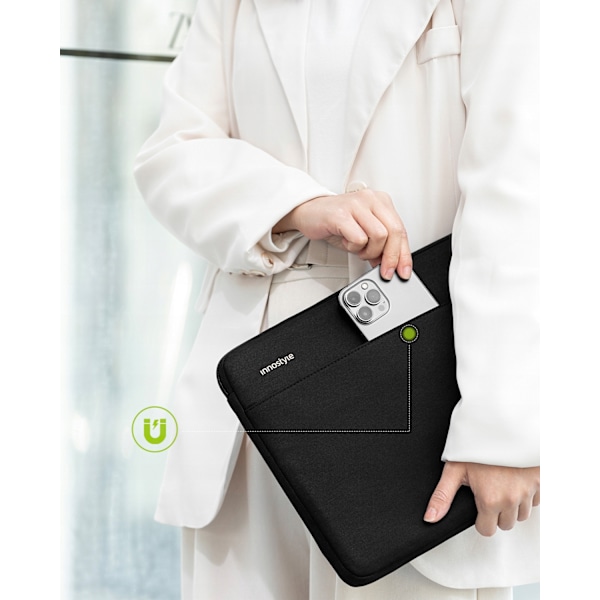 INNOSTYLE 16" LAPTOPVÄSKA VATTENTÄTT FODRAL OMNIPROTECT SLIM SVART