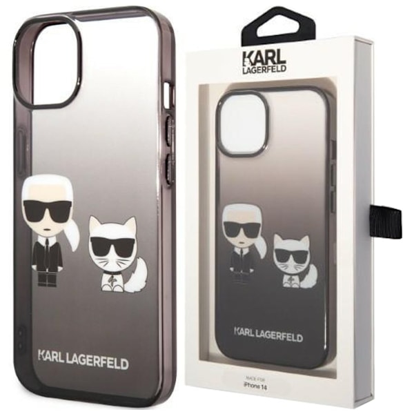 KARL LAGERFELD GRADIENT IKONIK KARL&CHOUPETTE ETUI TIL IPHONE 14 PLUS - SORT