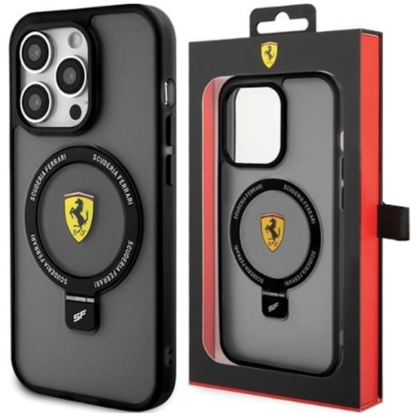 Ferrari Ring Stand 2023 Collection MagSafe beskyttelsesdeksel til iPhone 15 - svart