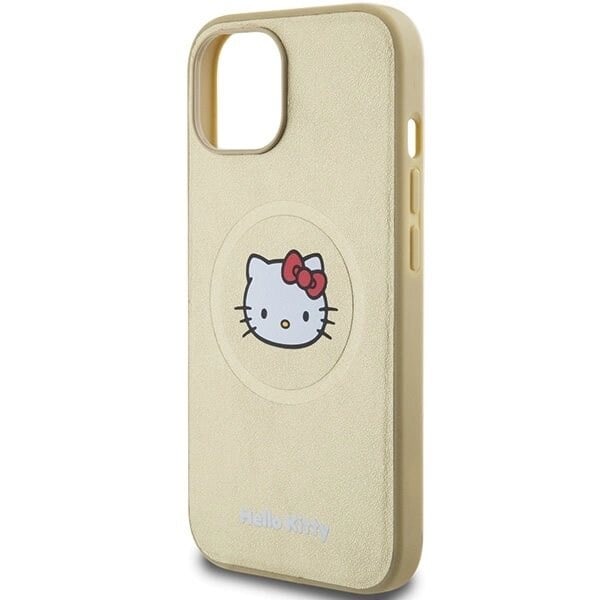 Hello Kitty Läder Kitty Head MagSafe fodral till iPhone 14 - guld