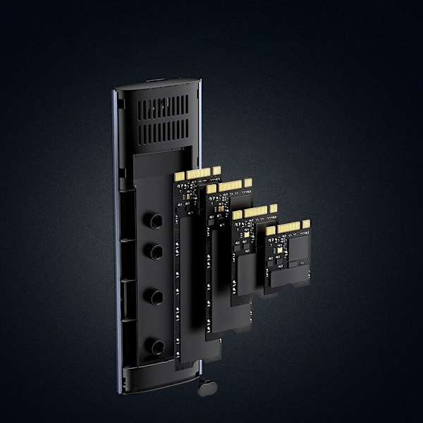 Ugreen M.2 SSD-stasjonsdeksel USB 3.2 Gen 2 (SuperSpeed​​​​​​​​​​​​​​​​​​​​​​​​​​​​ ​​​​​​​​​​​​krig ​​​​​​​​​​a + USB Type C-kabel 0,5 m grå