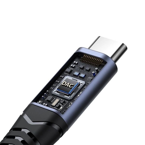 Joyroom SY-C02 2-i-1 DAC-adapter USB-C til USB-C / 3,5 mm minijack - svart