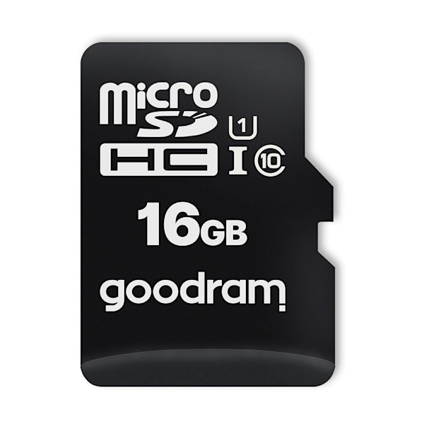 Goodram Microcard 16 GB micro SD HC UHS-I klasse 10 minnekort, SD-adapter (M1AA-0160R12)