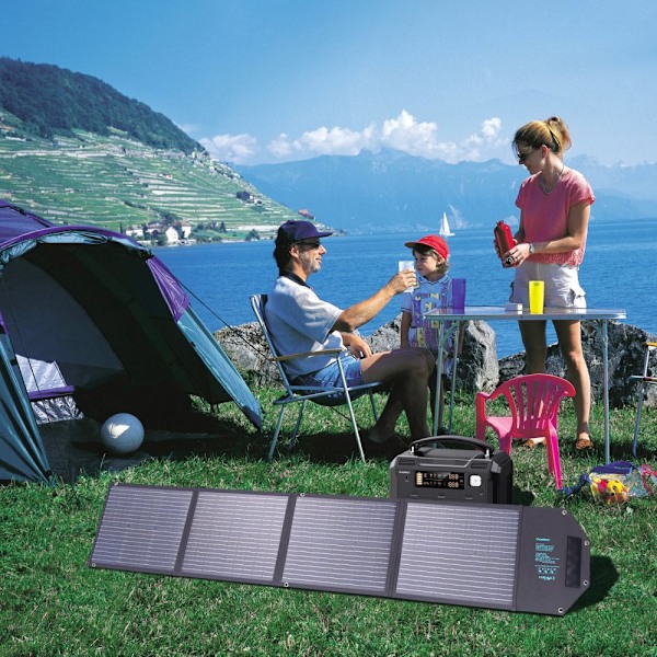 CHOETECH SOLAR SOLAR LADER 100W FOLDBAR USB C, 2X USB QC SORT