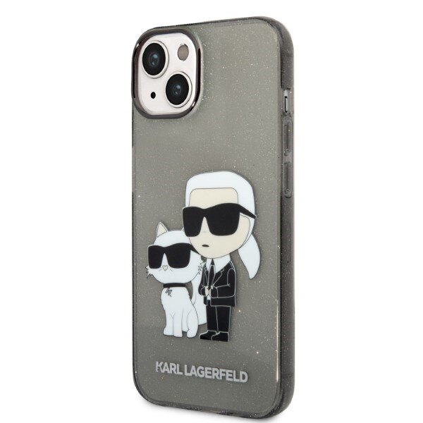 KARL LAGERFELD GLITTER KARL&CHOUPETTE ETUI TIL IPHONE 14 PLUS - SORT