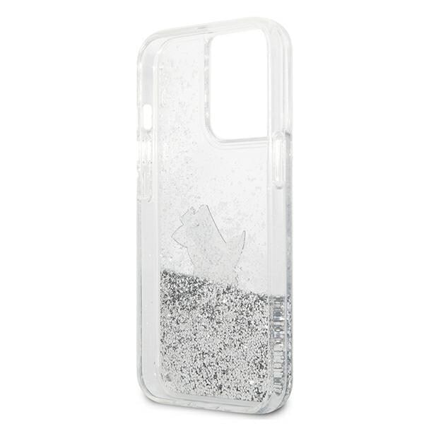 Karl Lagerfeld KLHCP13XGCFS iPhone 13 Pro Max 6,7" silver/silver hårt fodral Liquid Glitter Choupette Fun