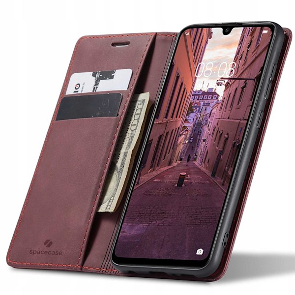 Spacecase Fodral Pålbockskydd För Huawei P30 Lite Rött Läder