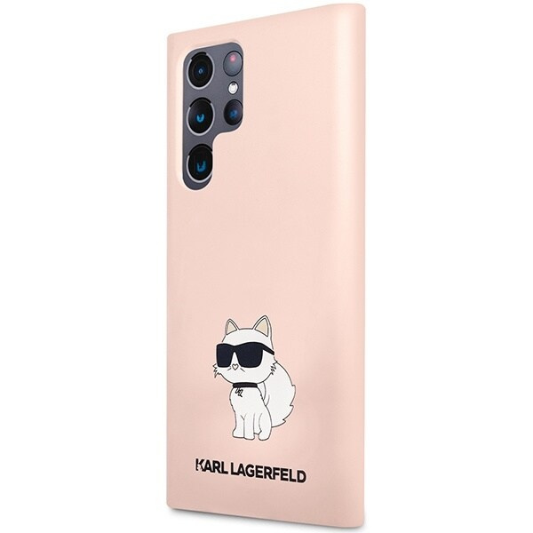 Karl Lagerfeld KLHCS23LSNCHBCP S23 Ultra S918 Hard Case - Rosa Silikon Choupette