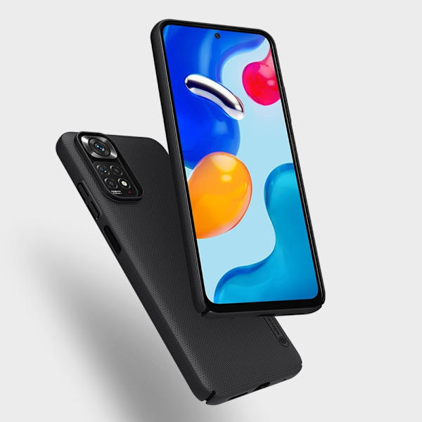 Nillkin Super Frosted Shield-forsterket deksel + stativ for Xiaomi Redmi Note 11S / Note 11 Blue