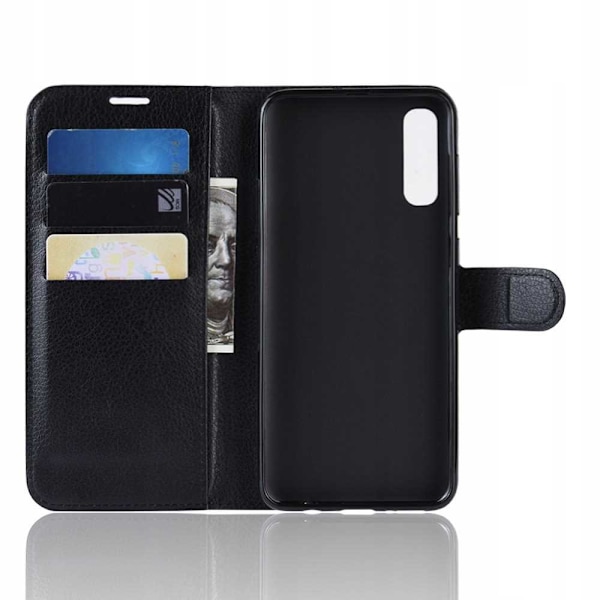 Litchi Fodral Till Samsung Galaxy A70 Svart