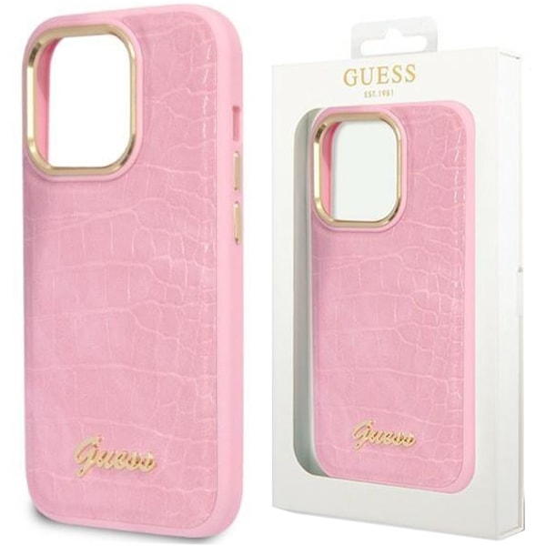 Gjett GUHCP14SHGCRHP iPhone 14 6.1 rosa/rosa hardt deksel Croco Collection