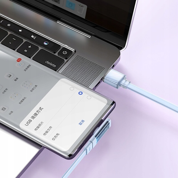 MCDODO ANGLE USB-C-KABEL, TYPE C 6A, 100W BLÅ 1M SNABBLADDNING