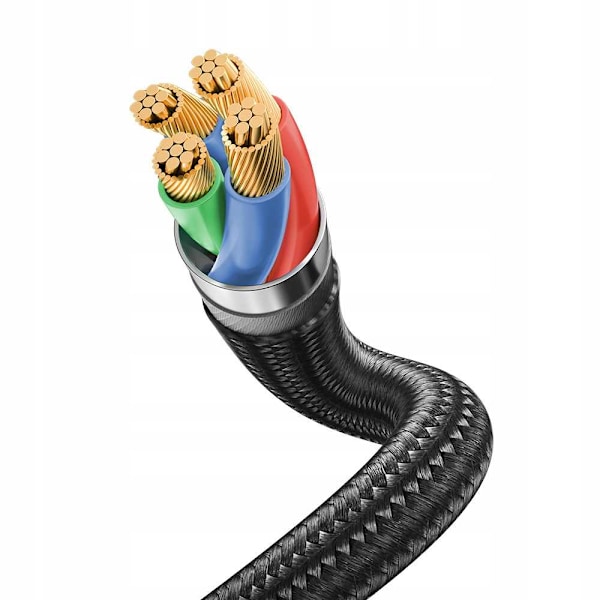 Utrymdsfodral Usb-C Till Usb Typ C-Kabel 1M 3A Svart För Snabbladdning