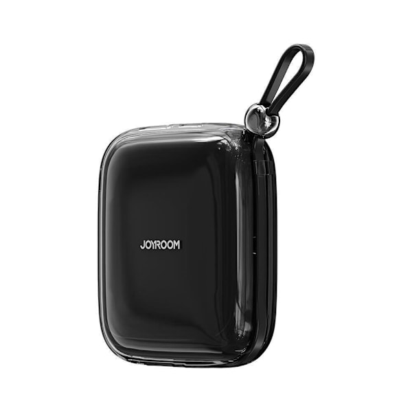 Joyroom Powerbank 10000mAh Jelly Series 22,5W med innebygd USB C-kabel svart (JR-L002)