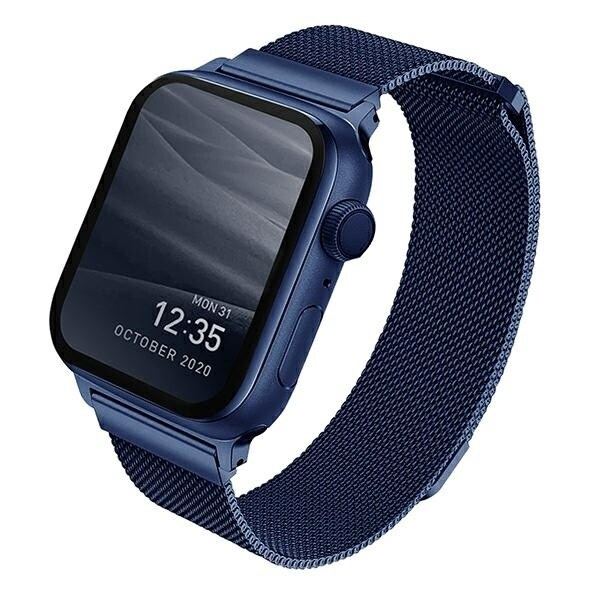 UNIQ Dante armbånd for Apple Watch Series 4/5/6/7/8/SE/SE2 38/40/41 mm rustfritt stål blå/marineblå