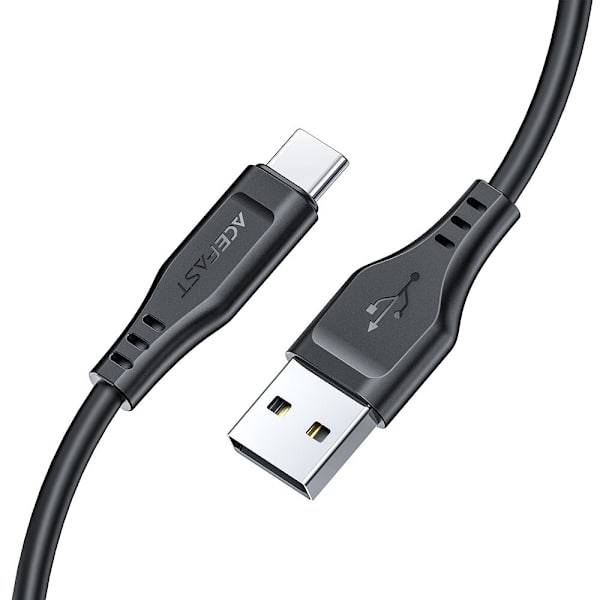 ACEFAST KABEL LANG STÆRK HOLDBAR USB - USB C 1.2M, 3A SORT