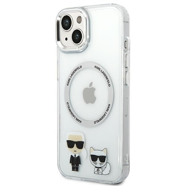 Karl Lagerfeld KLHMP14MHKCT iPhone 14 Plus 6.7 hardt deksel gjennomsiktig Karl & Choupette lipasafe i aluminium