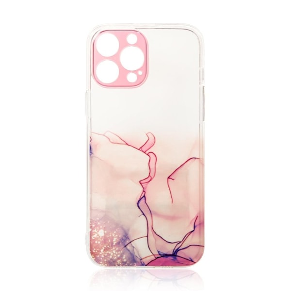 Marble Case deksel til iPhone 12 Pro Max, rosa marmor gel skall