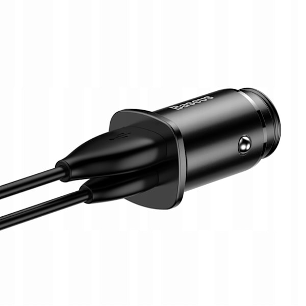 BASEUS SMART BILOPLADER MED USB OG USB-C-PORTE SORT