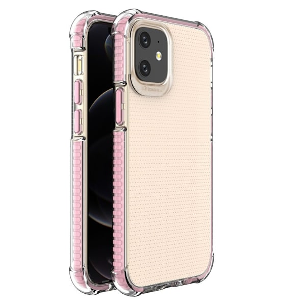 Spring Armour fleksibelt gel pansret deksel med fargerik ramme for iPhone 12 mini rosa