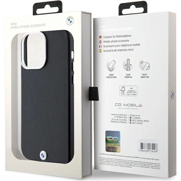 BMW SIGNATURE WRAPPED METAL MAGSAFE ETUI TIL IPHONE 15 PRO MAX - SORT