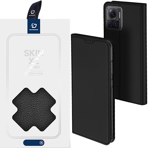 Dux Ducis Skin Pro-deksel til Motorola Edge 30 Ultra-deksel med flip-kortlommebok? svart stativ