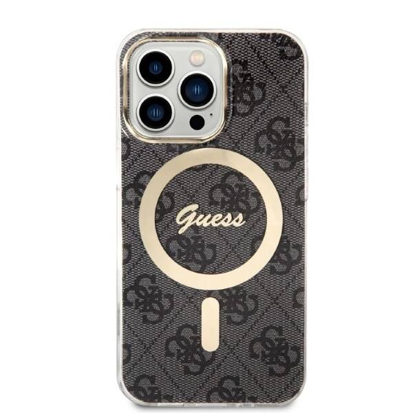 Guess sett MagSafe lader + etui for iPhone 13 Pro Max 6.7 svart 4G Print (GUBPP13XH4EACSK)
