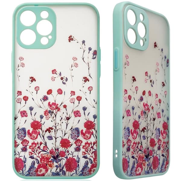 Design Deksel til iPhone 13 Pro Max, blått blomsterskall