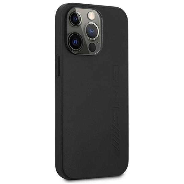 AMG LÆDER HOT STAMPED ETUI TIL IPHONE 14 PRO MAX - SORT