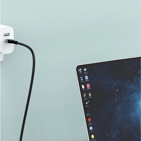 Dudao USB - USB Type C-kabel hurtiglader PD 66W 1m svart (L7Max)