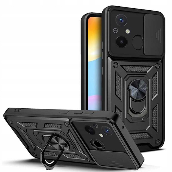 Spacecase Case Cover Till Xiaomi Redmi 12C Camring Svart