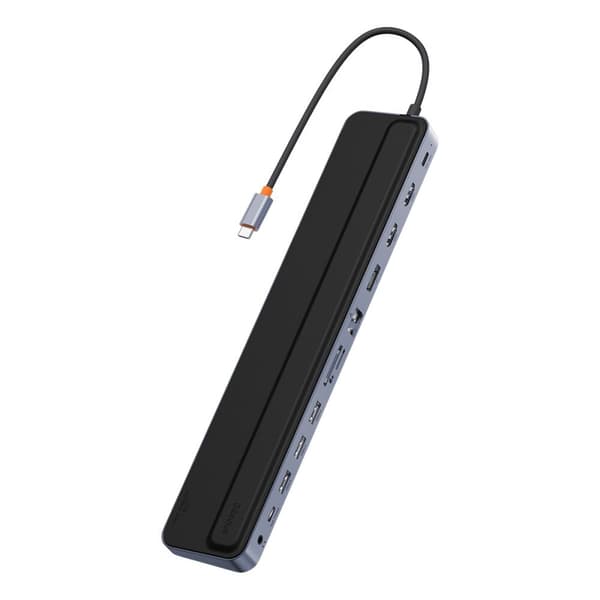 BASEUS UNIVERSAL USB HUB 12I1 + USBC KABEL 25CM NOTEBOOK STATIV GRÅ