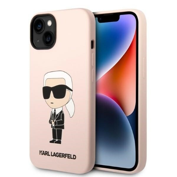 Karl Lagerfeld KLHMP14MSNIKBCP iPhone 14 Plus 6.7 hardt etui rosa/rosa Silikon Ikonik Magsafe