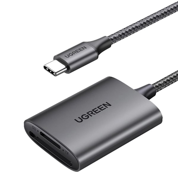 Ugreen CM401 USB C 5Gb/s SD/TF-kortleser - Grå