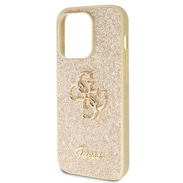 Guess GUHCP14LHG4SGD-deksel til iPhone 14 Pro - Gull Glitter Script Big 4G