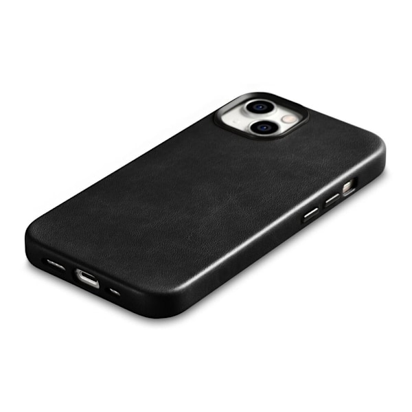 ICARER CASE CASE LÆDERCOVER MED MAGSAFE TIL IPHONE 14 SORT