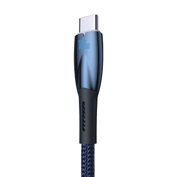 Baseus Glimmer-serien hurtigladekabel USB-A - USB-C 100W 480Mb/s 1m blå