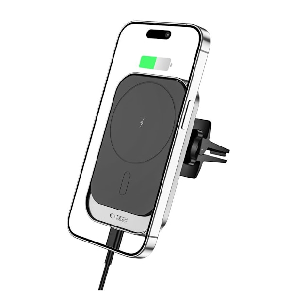 TECH-PROTECT CW19 MAGNETISK MAGSAFE VENT BILMONTERING TRÅDLØS OPLADER 15W SORT