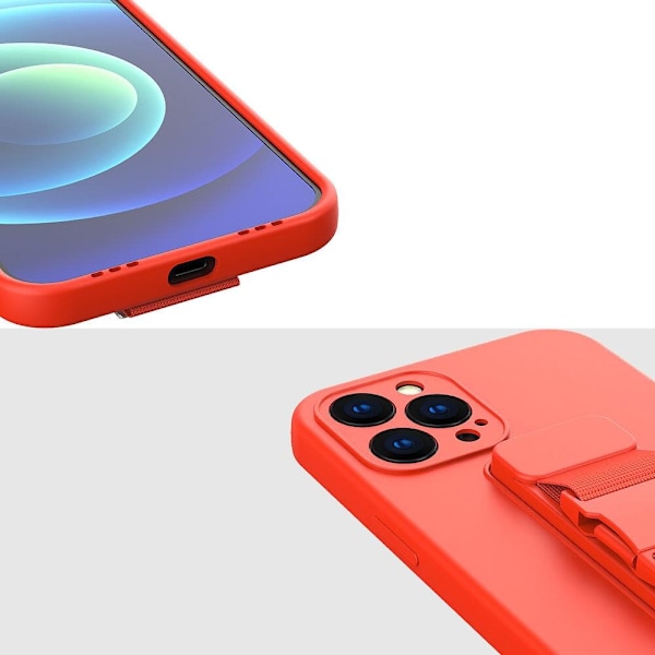 Tau-etui gel-etui med lenyard-kjede håndveske lanyard Xiaomi Redmi Note 9 Pro / Redmi Note 9S rød