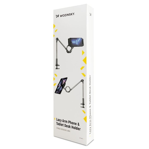 WOZINSKY LANG FLEKSIBEL TELEFON OG TABLETHOLDER SORT