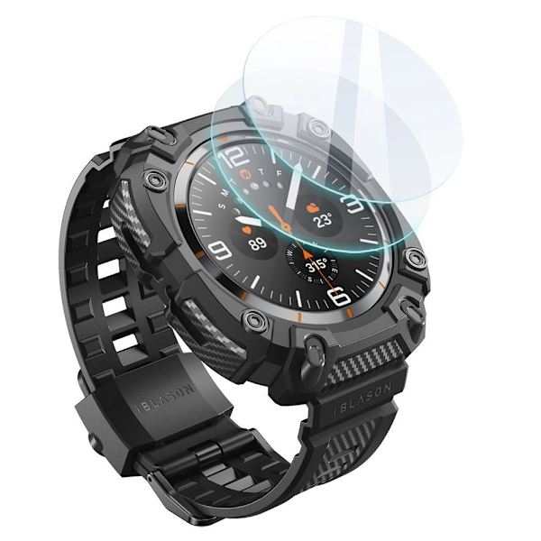 IBLSN ARMORBOX & TEMPERED GLASS 2-PACK SUPCASE COVER TIL SAMSUNG GALAXY WATCH ULTRA (47MM) - SORT