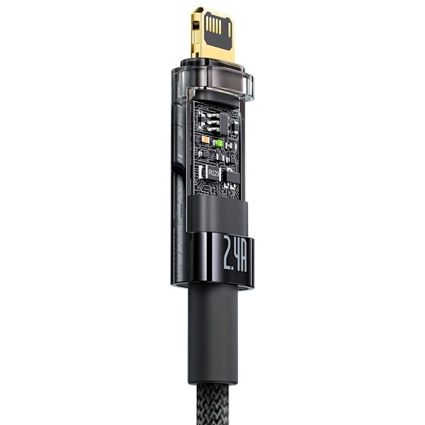 Baseus Explorer-serien USB-kabel - Lightning 2.4A 1 m svart (CATS000401)