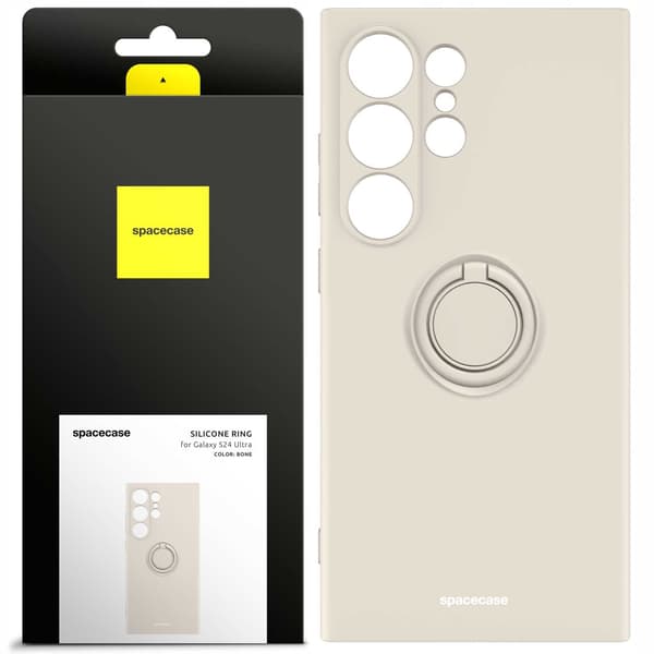 Spacecase Silikonecase Ring För Samsung Galaxy S24 Ultra Bone