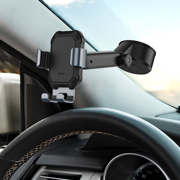 BASEUS TELESKOPISK GRAVITY BIL VINDUEMONTERING COCKPIT SORT