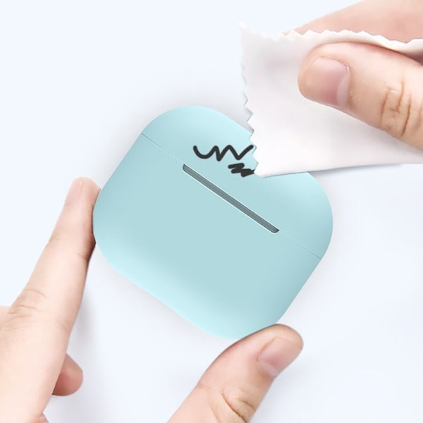 Veske for AirPods 2 / AirPods 1 mykt silikondeksel for hodetelefoner blå (etui C)