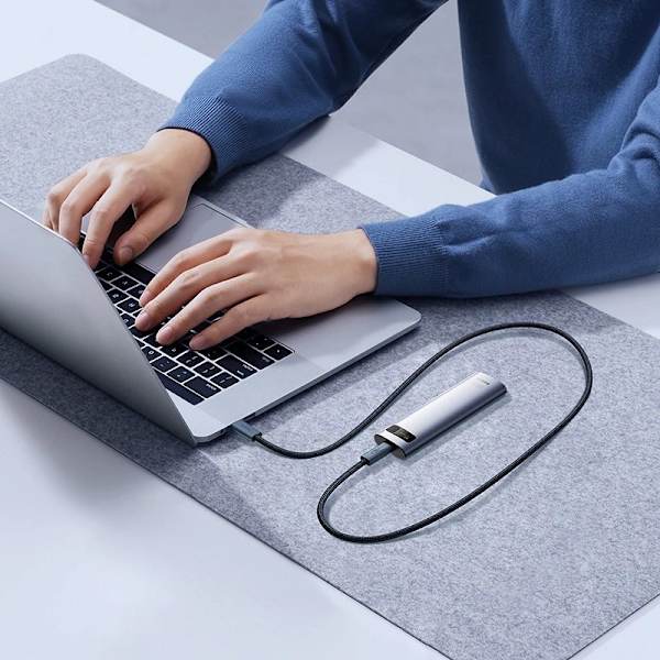 Baseus CB000068 USB-C - USB-C-kabel 240W PD 8K 60Hz 1m - svart