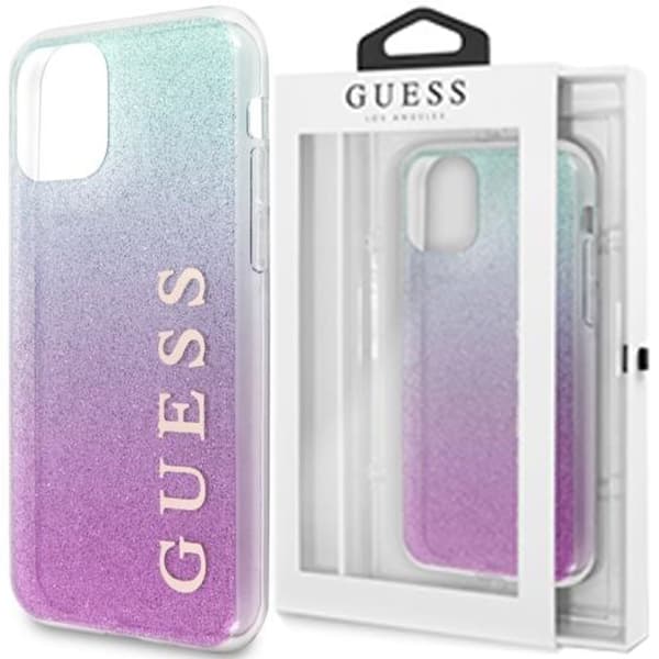 Guess GUHCN65PCUGLPBL iPhone 11 Pro Max rosa-blå/lyseblå hardt deksel Glitter Gradient