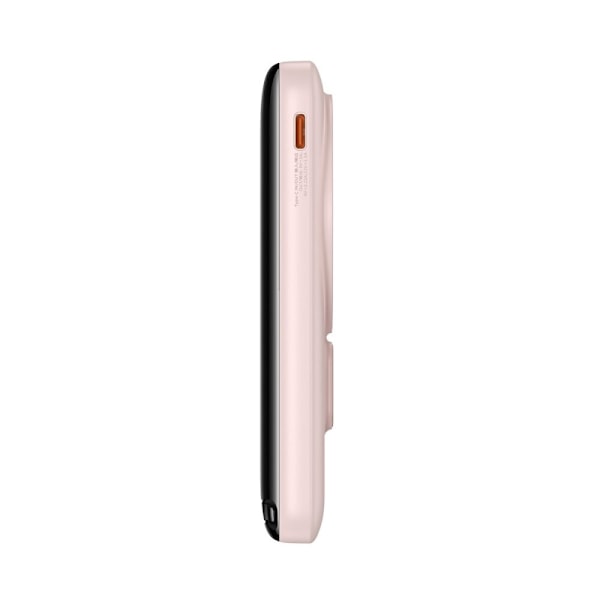 Baseus Magnetic Bracket strømbank med trådløs lading MagSafe 10000mAh 20W Overseas Edition rosa (PPCX000204) + USB Type C -k